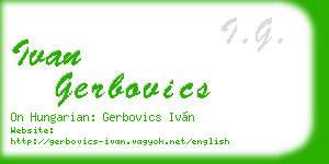 ivan gerbovics business card