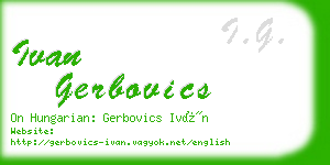 ivan gerbovics business card